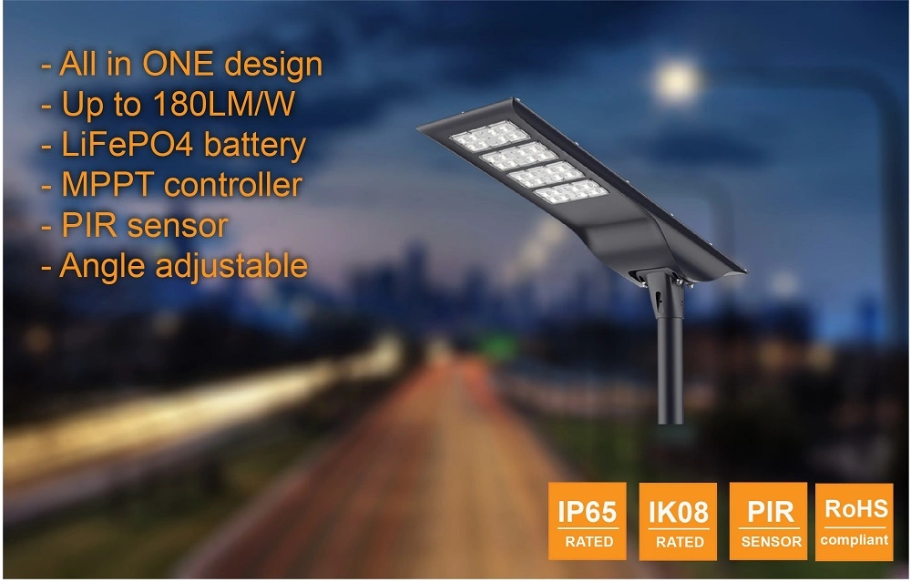 Manufacturer Solar Powered All in One 30W 50W Outdoor Solar Street Light